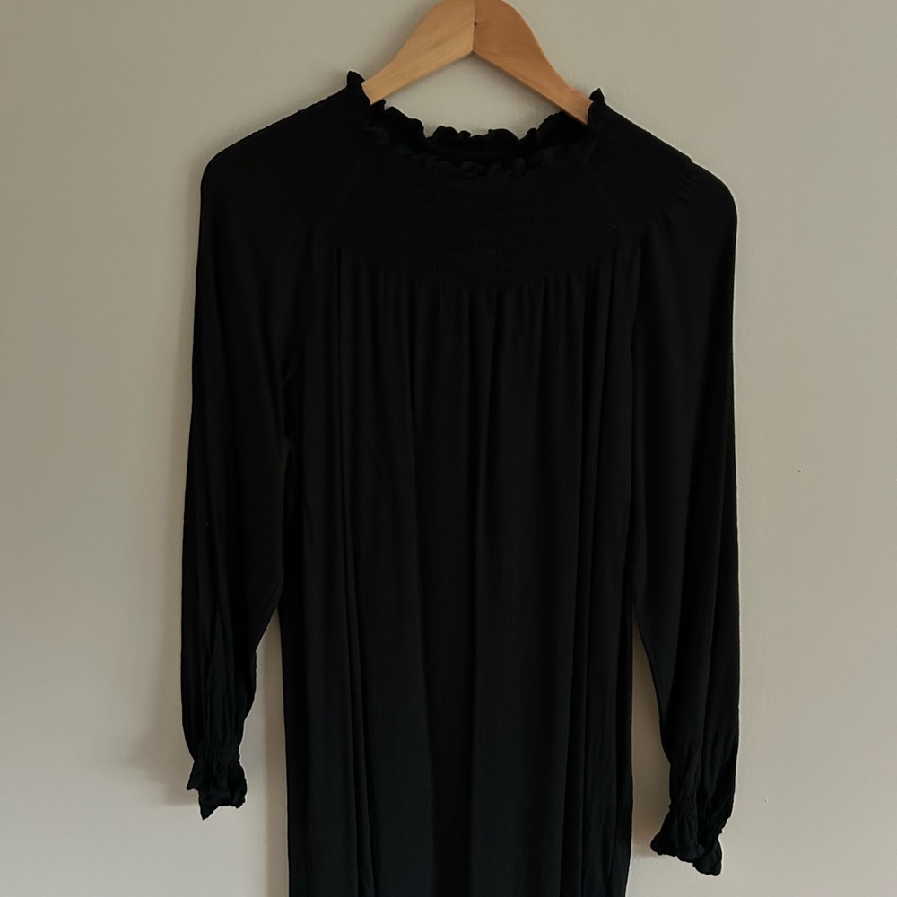 Wilfred Black Mock Neck Bishop Sleeve Gown